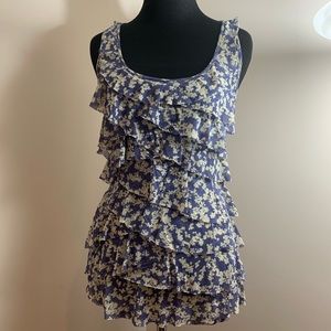 Express Floral Mesh Tank